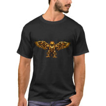 Camiseta gráfica águila dorada metálica majestuosa
