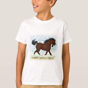 Camiseta Gráfica anatómica de caballos de Bay Clydesdale