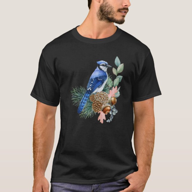 Camiseta Gráfica animal de Jay Bird Cute Birds Blue (Anverso)