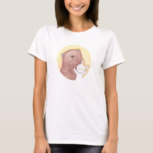 Camiseta gráfica animal de la camiseta linda feliz