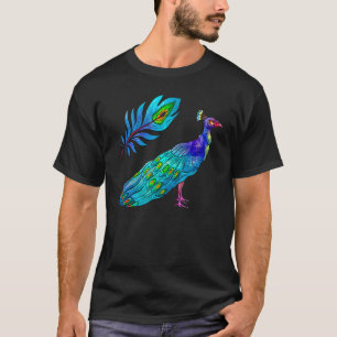 Camiseta Gráfica animal de pájaros malandrados azules