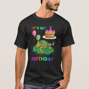 Camiseta Gráfica animal de rana de 6 cumpleaños
