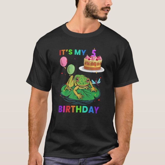 Camiseta Gráfica animal de rana de 6 cumpleaños (Anverso)
