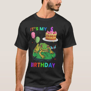 Camiseta Gráfica animal de rana de 6 cumpleaños