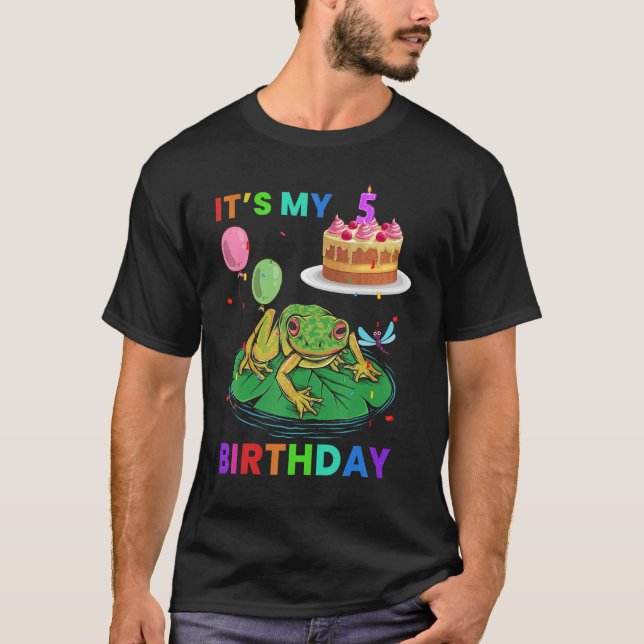 Camiseta Gráfica animal de rana de 6 cumpleaños (Anverso)