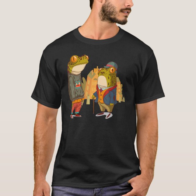 Camiseta Gráfica animal de rana de hormigón en bicicleta de (Anverso)