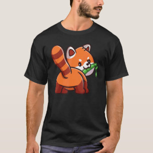 Camiseta Gráfica animal perezosa de Panda rojo pandas