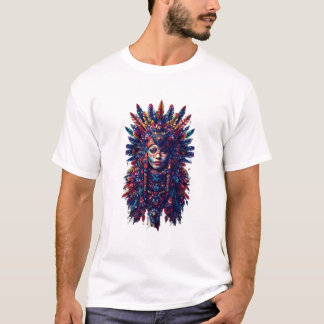 Camiseta gráfica artística de tocado tribal - Bohe