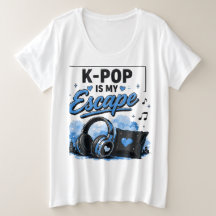 Camiseta Gráfica Auriculares K-POP Es Mi Escape