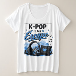 Camiseta Gráfica Auriculares K-POP Es Mi Escape