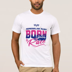 Camiseta gráfica automotriz nacida para correr