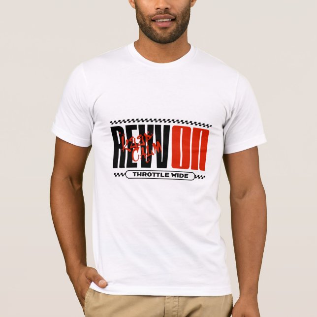 Camiseta gráfica automotriz Rev on  (Anverso)