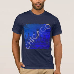 Camiseta gráfica azul y beige moderna de Chicago