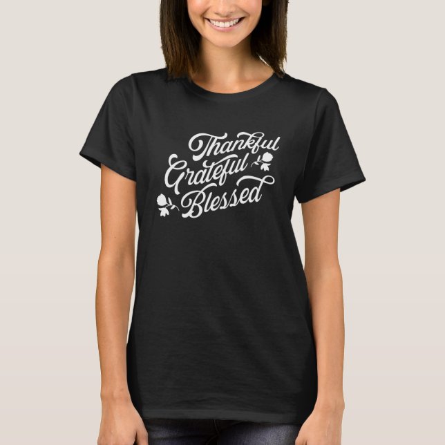 Camiseta Gráfica bendecida y agradecida por las mujeres y p (Anverso)