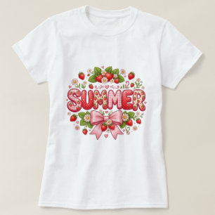 Camiseta gráfica blanca linda de verano