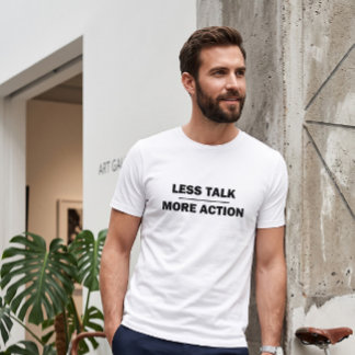 Camiseta gráfica blanca para hombre Less Talk More