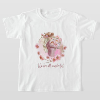 Camiseta gráfica blanca para niña Somos Maravillos