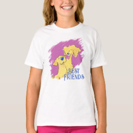 Camiseta gráfica blanca para niñas con el perro de