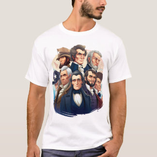 Camiseta gráfica clásica de retratos de presidente