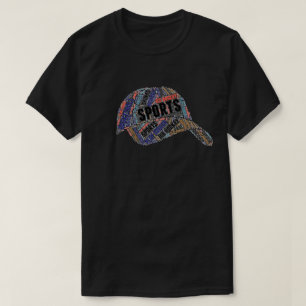 Camiseta gráfica colorida del gorro del béisbol de