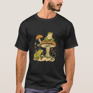 Camiseta Gráfica cómica de ranas con hongos para hombres mu