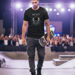Camiseta gráfica con cráneo y corazón de estilo gr