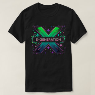 Camiseta Gráfica con el logotipo DX de Fantasía colorida pa