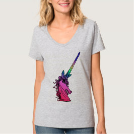 Camiseta Gráfica con Emblema de Unicornio Arcoíris
