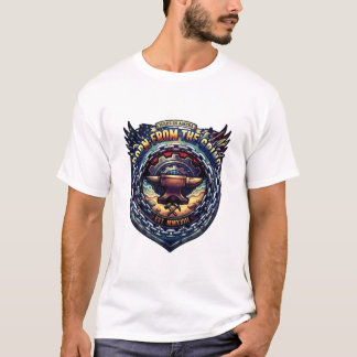 Camiseta gráfica con emblema industrial de herrero