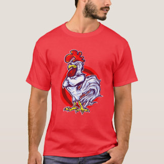 Camiseta gráfica con ilustración de gallo vibrante