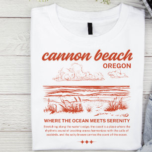 Camiseta Gráfica costera cannon Beach Oregon Vintage