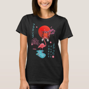Camiseta Gráfica creativa japonesa Flamingo Otaku Aestheti