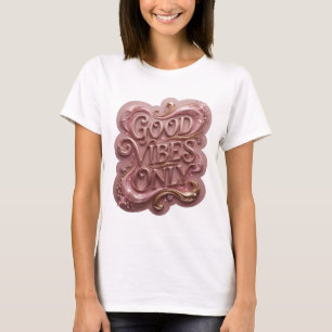 Camiseta gráfica Crisp Gold GOOD VIBES ONLY