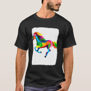 Camiseta Gráfica Cuta Colorida De Caballo Para Chica De Cab