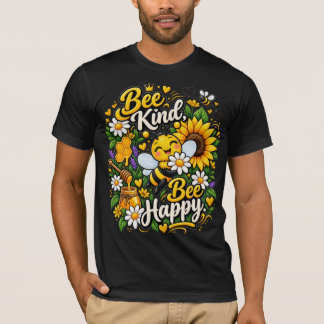 Camiseta Gráfica de Abeja Amable Feliz Amante de A