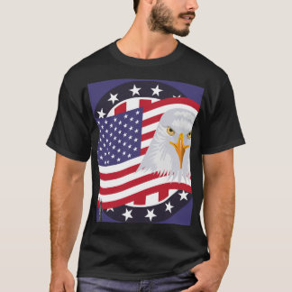 Camiseta gráfica de águila con bandera americana