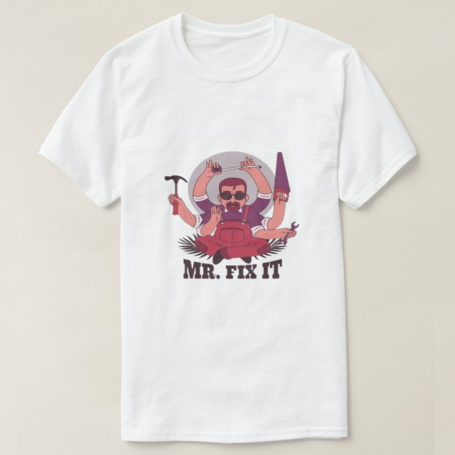 Camiseta gráfica de algodón ChilledWorld “Mr. Fix  (Diseño del anverso)