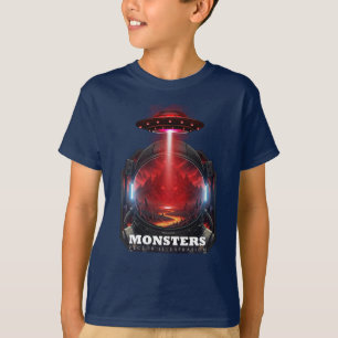 Camiseta gráfica de alienígenas y ovnis para niños