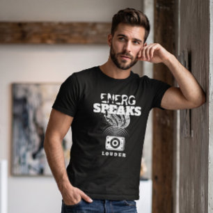 Camiseta Gráfica de altavoz Energy Speaks Louder Blanco