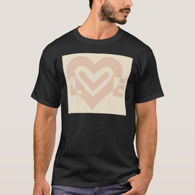Camiseta Gráfica de amor lindo en beige (Anverso)