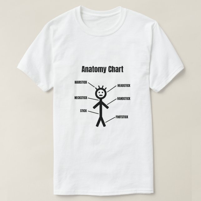 Camiseta Gráfica de anatomía Stickman divertida de la figur (Diseño del anverso)