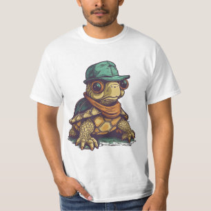 Camiseta Gráfica de animales adorables de tortuga graciosa
