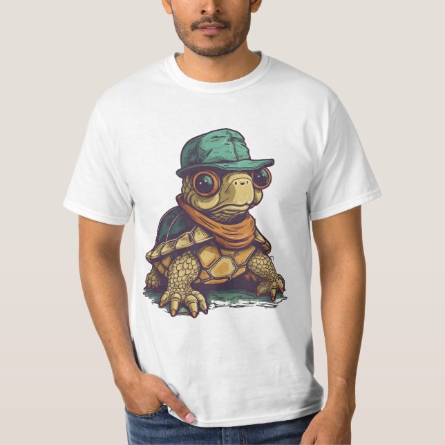 Camiseta Gráfica de animales adorables de tortuga graciosa (Anverso)