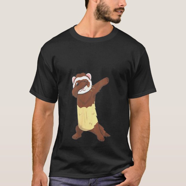 Camiseta Gráfica de animales Dabbing Ferret (Anverso)