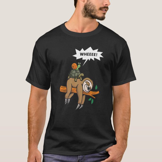 Camiseta Gráfica de animales de eslóganes perezosos de tort (Anverso)