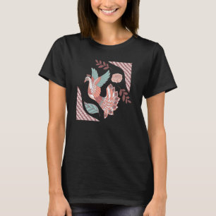 Camiseta Gráfica de animales de raza de pavo real floral