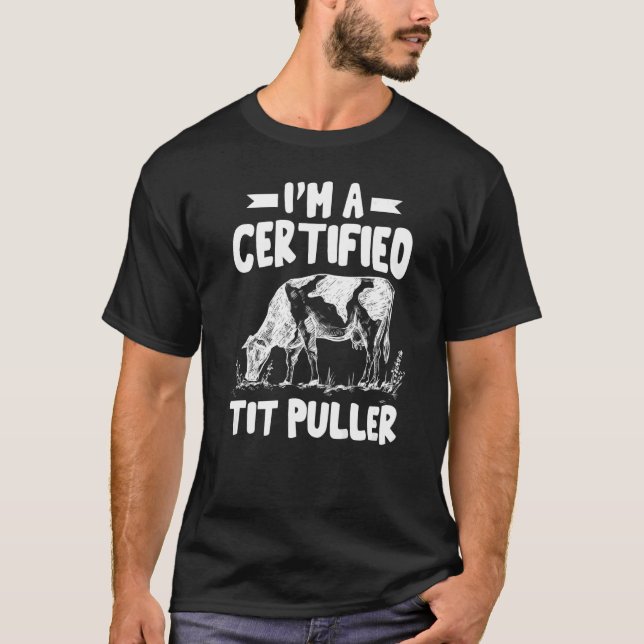Camiseta Gráfica de animales de vaca cuteada con certificad (Anverso)