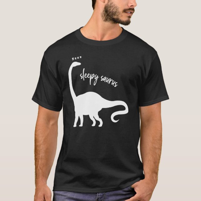 Camiseta Gráfica de animales Sleepy Saurus Dinosaur Reptile (Anverso)