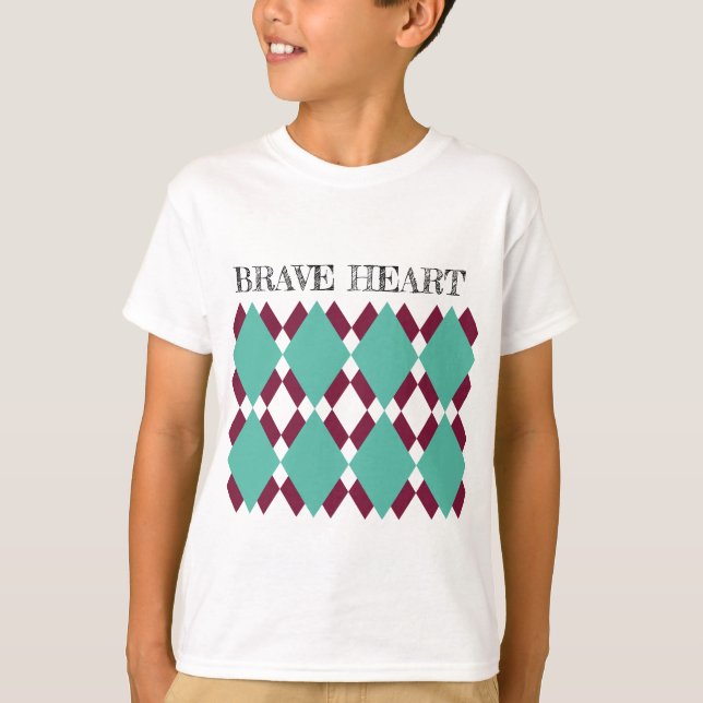 Camiseta gráfica de argyle para niños (Anverso)