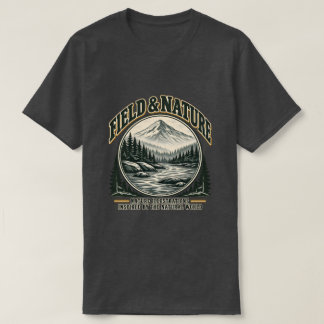 Camiseta Gráfica de arroyo de montaña vintage de campo y na